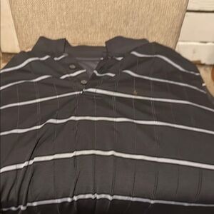 George Black and White Striped Polo Shirt